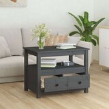  Klubska mizica siva 71x49x55 cm trdna borovina, (20711552) | Shoptok.si