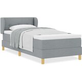 vidaXL Kremna postelja z vzmetnico 90x200 cm Svetlo siva 90 x 190 cm | Shoptok.si