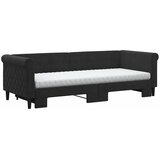  Dnevni krevet na razvlačenje s madracima crni 80x200 cm baršun | shoptok.hr