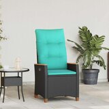  Ležeči vrtni stol z blazino Črna in turkizna 64 x 57,5 x 112 cm, (5000285822) | Shoptok.si