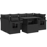 vidaXL 7-dijelni set vrtnih sofa od poliratana s jastucima crni | shoptok.hr
