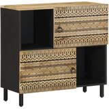 vidaXL Komoda 80x33,5x75 cm trden robusten mangov les in kovina | Shoptok.si