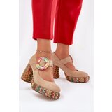 Maciejka Suede Pumps With Weaving On Heel And Platform | Shoptok.si