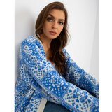 Fashion Hunters White and blue women's cardigan with RUE PARIS patterns Cene