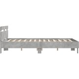  Okvir kreveta s uzglavljem siva boja betona 150 x 200 cm drveni | shoptok.hr