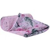 Medi Partners Blanket 75x100 cotton + minky – Flowers + light pink minky