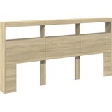 Ormarić za uzglavlje s LED svjetlima boja hrasta 200x17x102 cm | Eponuda.com
