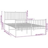 Metalni okvir kreveta uzglavlje i podnožje crni 120x200 cm | shoptok.hr