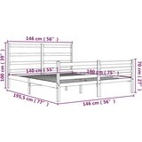  Posteljni okvir iz trdne borovine 140x190 cm bel, (20643420) | Shoptok.si