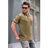 Madmext Khaki Patterned Polo Neck Men's T-Shirt 6082 Cene