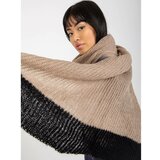 Fashion Hunters Beige and black long knitted scarf for women Cene