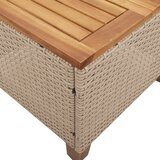  Vrtni stol bež 45 x 45 x 37 cm od poliratana i bagremovog drva | shoptok.hr