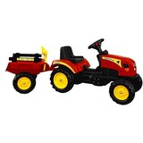 Lean_Toys Traktor s prikolico rdeča na pedale 135 cm Cene