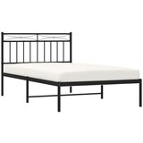 Metalni Kovinski posteljni okvir z vzglavjem črn 107x203 cm | Shoptok.si