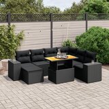 vidaXL 8-dijelni set vrtnih sofa od poliratana s jastucima crni | shoptok.hr