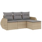vidaXL 4-dijelni set vrtnih sofa s jastucima bež od poliratana | shoptok.hr