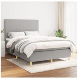  Box spring postelja z vzmetnico svetlo siva 140x200 cm blago | Shoptok.si