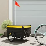vidaXL Teretna prikolica za bicikl crno-žuta 45 kg željezna
