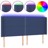  LED uzglavlje plavo 183 x 16 x 118/128 cm od tkanine | shoptok.hr