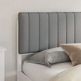  Krevetni okvir s tapiciranim uzglavljem Svijetlo siva Svjetlosiva 205.5 x 185.5 x 84.5 cm | shoptok.hr