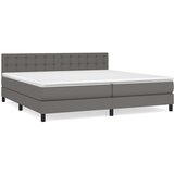  s oprugama i madracem sivi 200x200 cm od umjetne kože | shoptok.hr