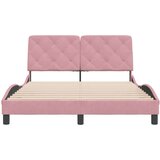 vidaXL Posteljni okvir z vzglavjem roza 120x200 cm žamet | Shoptok.si
