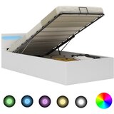 vidaXL dvižni posteljni okvir led belo umetno usnje 90x200 cm, (20905132) | Shoptok.si