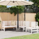 Maison Chic Seti vrtnega pohištva - Vrtna garnitura - Vrtni pohištvo set 3-delna bela trdna borovina, (21816135) | Shoptok.si