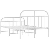  Metalni okvir kreveta uzglavlje i podnožje bijeli 120x200 cm | shoptok.hr