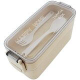  Prijenosna lunch box posuda za hranu 750 ML + bež pribor | shoptok.hr