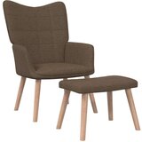  Stol za sproščanje s stolčkom rjavo blago, (20935167) | Shoptok.si