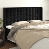 vidaXL Vzglavje z ušesi črno 163x16x118/128 cm žamet Cene
