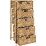 vidaXL Ormarić za pohranu sa 6 košara od vodenog zumbula 47 x 37 x 100 cm | shoptok.hr