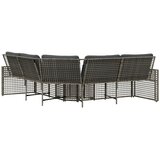  Vrtna sofa s jastucima i tabureom za noge sivi u obliku slova L | shoptok.hr