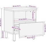  Noćni ormar s ladicama Smeđa 40 x 33 x 46 cm Čvrsto drvo manga | shoptok.hr