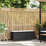  Vrtna klupa s jastukom crna 110x30x40,5 cm poliratan | Eponuda.ba