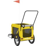 vidaXL prikolica za bicikl za ljubimce žuto-crna od tkanine i željeza | shoptok.hr