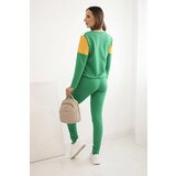 Kesi Plus Size women's tracksuit set with a V-neck green | Shoptok.si