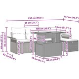 vidaXL 6-delni vrtni kavč set z blazinami Črn Poli Ratan | Shoptok.si