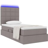  LED krevet za pohranu s madracem Sivosmeđa 90 x 190 cm Tkanina | shoptok.hr