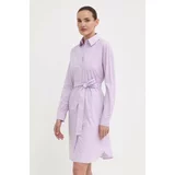Armani_Exchange Bombažna obleka vijolična barva, 3DYA32 YN4RZ