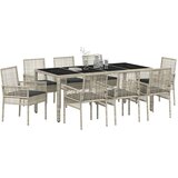  9-dijelni set za blagovanje u vrtu svijetlosive boje od poliratana | shoptok.hr