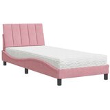  Krevet s madracem ružičasti 90x190 cm baršunasti | shoptok.hr