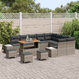  Sjedeća garnitura za vrt 13 kom. Siva poliratan 319 x 234 x 85 cm | shoptok.hr