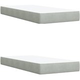  Krevet s oprugama i madracem svjetlosivi 200x200 cm baršunasti | shoptok.hr