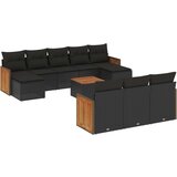 vidaXL 11-dijelni set vrtnih sofa od poliratana s jastucima crni | shoptok.hr