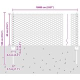  Ograjne palice 11 kos U-kanal 60 cm pocinkano jeklo, Šesterokotna ograja 0,6x100 m pocinkano jeklo | Shoptok.si