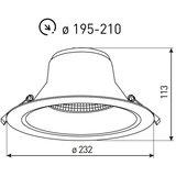  LED prigušiva ugradna stropna svetiljka NYON LED/20/26W/230V 3000/4000/5700K IP44 bela | Eponuda.com