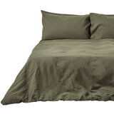 HOMESCAPES Kaki zelena prevleka za vzglavnik iz lanu, 260x220 cm, (20740379) | Shoptok.si