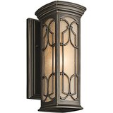 Elstead Lighting Elstead Franceasi Zunanja majhna stenska svetilka, 1 luč, starinska bronasta, IP44, E27, (22100085) | Shoptok.si